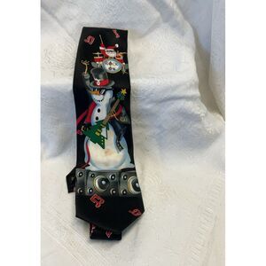 Tie Tales Necktie Holiday Christmas Santa Snowman Rock‎ On Band Music Tie 56"x3"